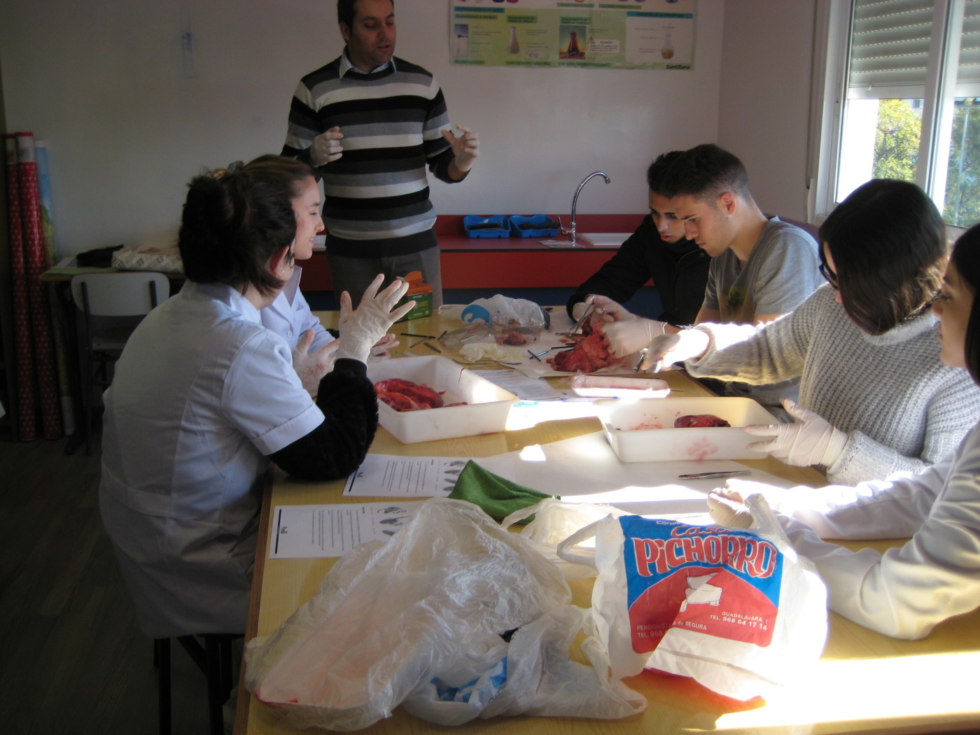 Prácticas de Biología con alumnos de bachillerato